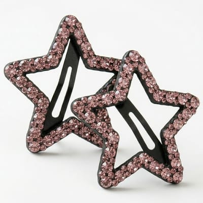 Bruine ster haarspeldjes set voor dames – metaal haarspeldjes met strass – 2 stuks – decoratieve ster vorm clips voor feestelijke kapsels