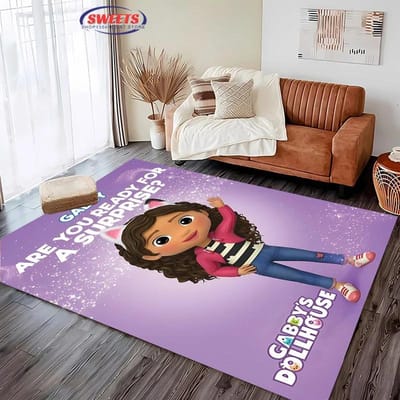 Disney Gabbys Poppenhuis Tapijt, Kleed voor Woonkamer Slaapkamer, Sofa Keuken Deurmat Decoratieve Mat, Kinderen Antislip Vloer Duurzame Mat, Cadeau 80x140cm (31x55in)