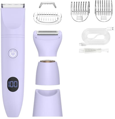 Ynkkvre - 3-in-1 Dames Scheerapparaat met Verwisselbare Scheerkoppen, Pijnloos & Huidvriendelijk, Waterdicht, USB-Oplaadbaar en LCD-Display