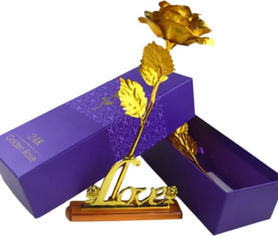 Livano Gouden Roos 24k - Valentijn Cadeautje Voor Haar - Valentijn Cadeautje Voor Hem - Cadeautje Vrouw