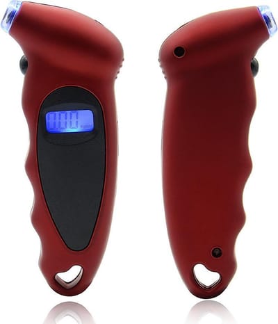 Digitale Bandenspanningsmeter | Spanningsmeter Autobanden | Fietsbanden | Motorbanden| Digitaal | Meetsysteem | Indicator | LED Display | Rood