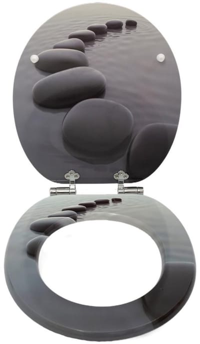 WC bril - WC-brillen - toiletbril softclose - 43.5 x 37.8 x 5 cm - grijs