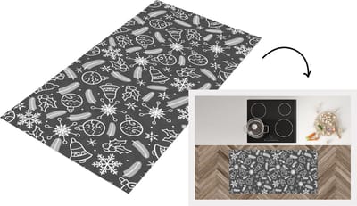 Keukenloper - Loper keuken - Patronen - Kerstmis - Decoratie - 120x60 cm - Keukenloper vinyl