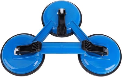Drievoudige Zuignap - Glaszuiger Tegelzuiger - Vlakke Objecten Verplaatsen - Aluminiumlegering Frame - 325 x 117 mm - Blauw