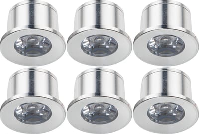 LED Veranda Spot Verlichting 6 Pack - Velvalux - 1W - Natuurlijk Wit 4000K - Inbouw - Rond - Mat Zilver - Aluminium - Ø31mm