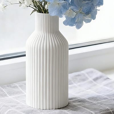 Elegante keramische vaas met Scandinavisch design voor woonkamer, slaapkamer en bruiloften, 20 cm hoog, ideaal voor pampasgras en moderne boho decoratie