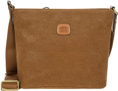 BRIC'S Leren Schoudertas Life Bag Camel Bruine