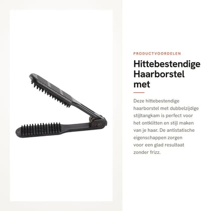 Dailygoods - Hittebestendige Haarborstel met Stijltangkam