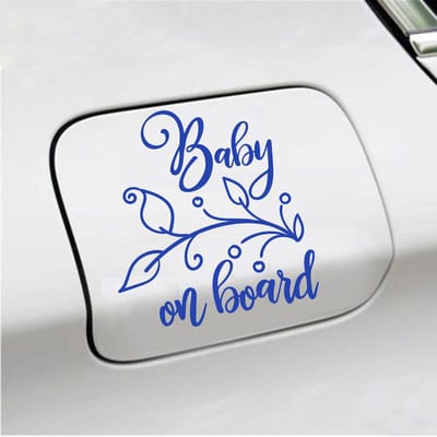 Bumpersticker - Baby On Board - 12,7 X 11,7 - Blauw