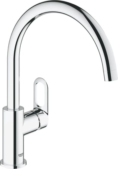 Grohe BauLoop kitchen faucet with swivel spout, chrome