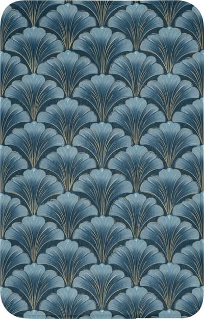 WC mat 50x80 cm - Antislip - Patroon - Ginkgoblad - Blauw - Toiletmat - Vloermat - Douchemat - Toilet tapijt - Toiletmatten
