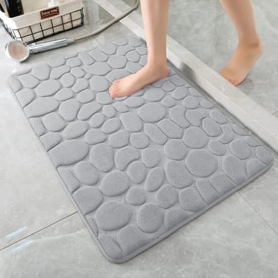 Ovaal Stenen Vloermat Geheugenschuim Toilet Badkamer Absorberende Deurmat Antislip Mat Tapijt 40x50cm