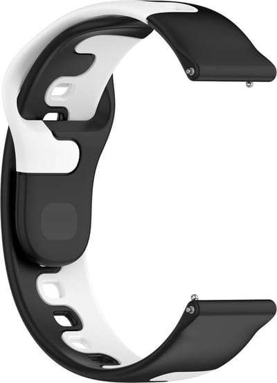 Siliconen bandje - geschikt voor Samsung Galaxy Watch 7 / Watch FE / Watch 6 (Classic) / Watch 5 (Pro) / Watch 4 (Classic) / Watch 3 41 mm / Active / Active 2 / Watch 42 mm - zwart-wit