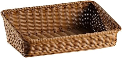 Vierkante gevlochten opbergmand voor voedsel, fruit en brood - multifunctionele organizer 40x30x12cm