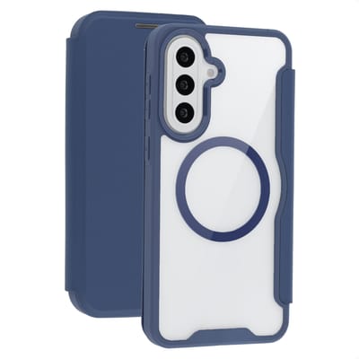 imoshion Hoesje - Geschikt voor Samsung Galaxy A57 (5G) - Transparante Bookcase met Magnetische Ring - Blauw