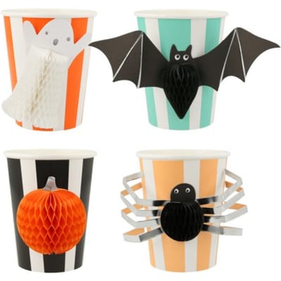 Meri meri halloween bekertjes papier halloween honeycomb à 8 stuks