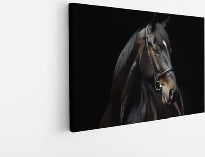 Saammp Canvas Schilderij - Kunst - Paard - Dieren - Portret - 45x30 - Foto op canvas - Wanddecoratie - muurdecoratie Woonkamer - Slaapkamer decoratie - Canvas Print