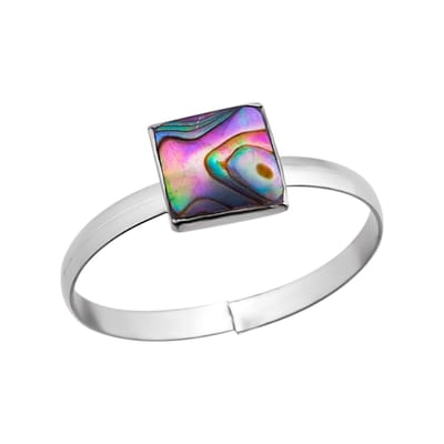 Zilveren teenring - abalone parelmoer - hypoallergeen - nikkelvrij