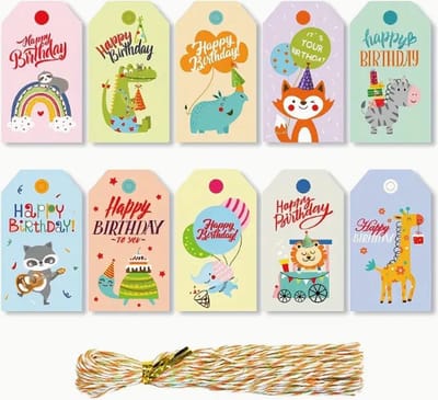 Karton Label Kaartje Kerst - Happy Birthday - Verjaardag - Kartonnen Verjaardagslabels | Cadeau label - Kaart - Labels - Memokaart - Leuk inpakken | Cadeau - Gift Tag - Leuk verpakt | Geschenk | DH collection