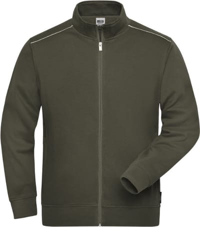 James & Nicholson Solid sweater jas met rits JN894 heren - Olijf - XS