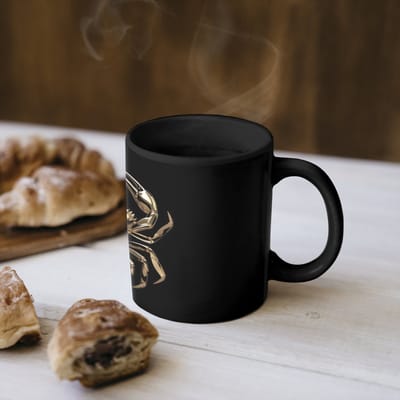 Magische Mok - Foto op Warmte Mokken - Koffiemok - Goud - Krab - Dieren - Zwart - Magic Mok - Beker - 350 ML - Theemok