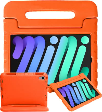 Hoesje - Geschikt voor Apple iPad Mini 7 (2024) - 8.3 inch - 7e Generatie - Kinderhoes Shockproof Bumper - Kidsproof Case - Tablethoes - Kinder Hoes Cover - Oranje