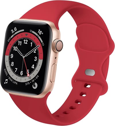 Strap-it Classic Siliconen band - Geschikt voor Apple Watch bandje - Series 1/2/3/4/5/6/7/8/9/10/11/SE/SE2/SE3 - Rood - Bandje siliconen sport loop - iWatch sportbandje voor maat: 38 / 40 / 41 / 42mm