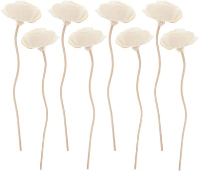 8 Stuks Geur Diffuser Sticks van Hout met Rozenbloem en Riet voor Essentiële Olie en Thuisgeur