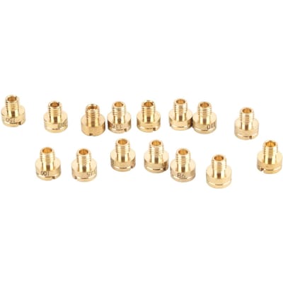 15 stuks Carburateur Hoofdsproeiers Kit 88?150 Metalen Duurzaam Mondstuk voor Mikuni N100 604 VM22 VM24 VM26 VM30 beige
