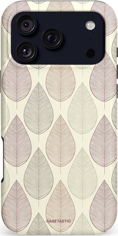 Casetastic hoesje geschikt voor Apple iPhone 17 Pro Max - MagSafe - Dubbellaagse bescherming - Botanisch retro bladeren dans - Fashion Case - Crème