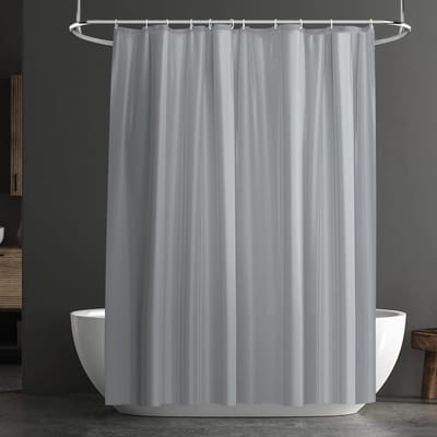 Waterdichte Douchegordijn met Anti-Milieu Behandeling, Schimmelbestendig en Inclusief 12 Haakjes, Wit met Roestvrije Oogjes voor Badkamerdecoratie