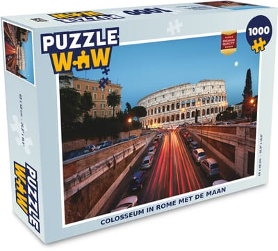 Puzzel Rome - Maan - Colosseum - Legpuzzel - Puzzel 1000 stukjes volwassenen