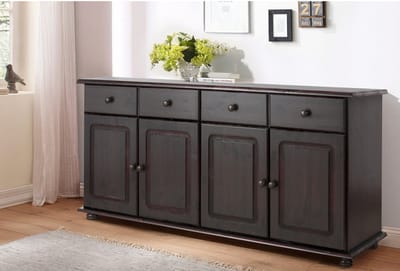 Mette Dressoir met 4 Deuren en 2 Lades - Massief Grenenhout - 156 x 34 x 77 cm - Havana