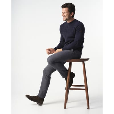 Campbell Heren Trui Ronde Hals Donkerblauw
