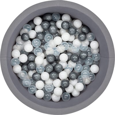 Ballenbak babys - Grijs - 150 ballen in de kleuren Wit, Grijs en Doorzichtig - Ballenbak baby - Ballenbakken - Ballenbak baby