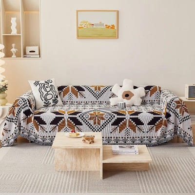 Bohemian Sandstorm Haarhoes Vier Seizoenen Universeel Stof- en Katkrasbestendig Sofakussen Abstracte Sofa Hoes Deken 90x90cm