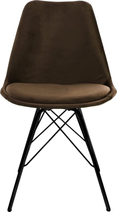 KICK® VELVET Kuipstoel Koffiebruin – Eetkamerstoel – Velvet – Zwart Frame