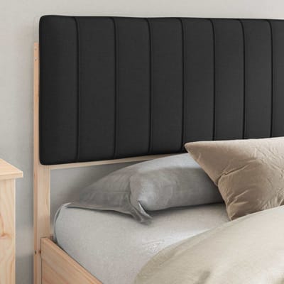vidaXL - Bedframe - met - Gevoerde - Hoofdbord - Zwart - 180 - x - 200 - cm