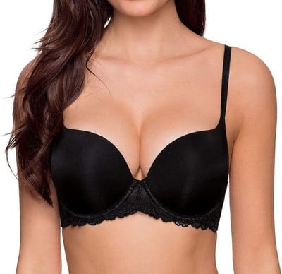 Dorina BH dames met beugel Claire - Zwarte BH - Push up beha - T-shirt BH - Kanten BH - 80A