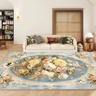 Bloementapijten in Scandinavische stijl voor woonkamer Hoogwaardige bloemendecoratie Slaapkamer Grote oppervlaktekleden Antislip Lobby Sofa-gebied Matten 120*160cm