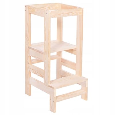 Leertoren - Keukenhulp - 39x52x90 cm - Hout - Verstelbaar Platform - Berken Multiplex