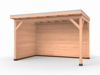 Douglas overkapping, 400 x 250, met achterwand en zijwand, Westwood Comfort Plus