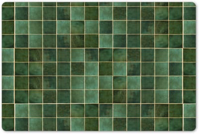 Placemats 45x30 cm - Placemat kunststof - 1 stuk - Tegel - Groen - Luxe - Patroon - Borden onderleggers - Decoratie voor op tafel - Keuken tafeldecoratie accessoires - Vinyl onderlegger - Tafelversiering