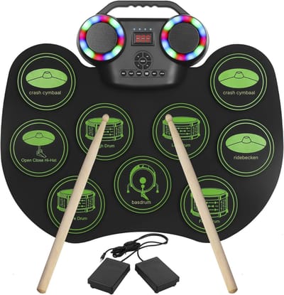DnA® Elektrisch Drumstel - Drumstel - Drumstokken - Zwart - 42cm x 32cm x 4cm