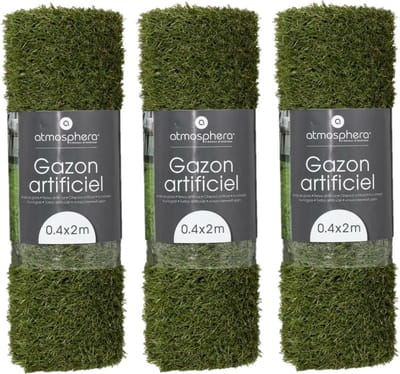 Kunstgras/grastapijt - 3x - groen - 40 x 200 cm - Ondergrond voor speelgoed of tuinmeubilair - buiten/binnen