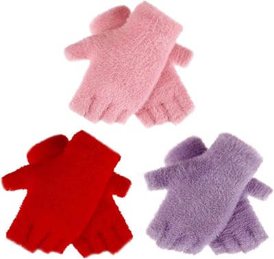 Vrouwelijke Fleece Vingerloze Handschoenen voor de Winter - Warme, Rekbare en Comfortabele Typen Handschoenen voor Koude Dagen