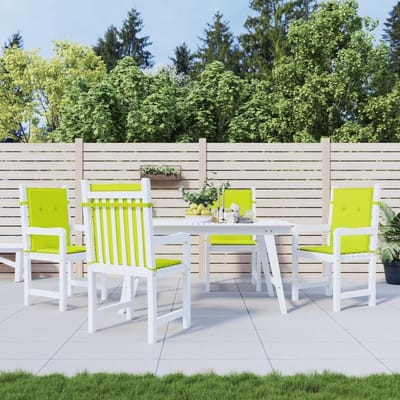 Tuinstoelkussens 4 stuks - Kussens lage rugleuning - Buiten Zitten - Zacht schuimvezel - 100 x 50 cm - Lichtgroen