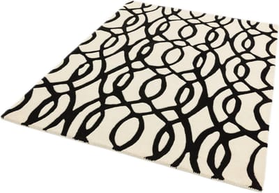 Easy Living - Matrix-Wire-White Vloerkleed - 160x230  - Rechthoek - Laagpolig Tapijt - Modern - Zwart_wit