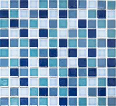 Mozaïektegel - Keramische tegel - Wanddecoratie - Glanzende afwerking - 330x302 mm - Blauw groen