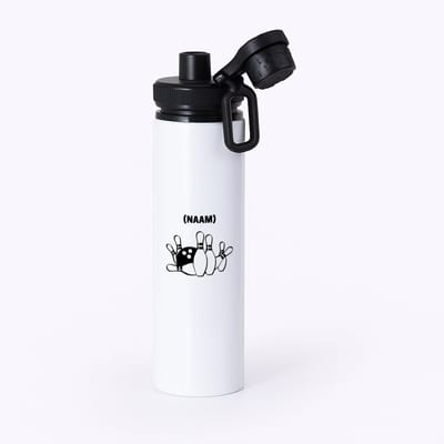Hacebo® - Bowlen met eigen naam waterfles met draaidop zwart - Bowlen - Bowler - Sport - water fles - 850ML